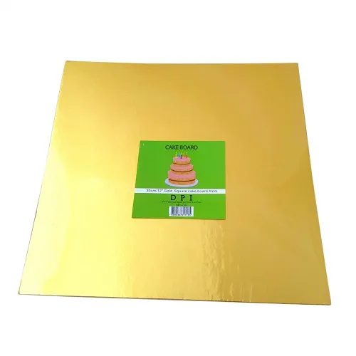[DPI1065] Compressed Cake Board Square - gold 12" 2mm