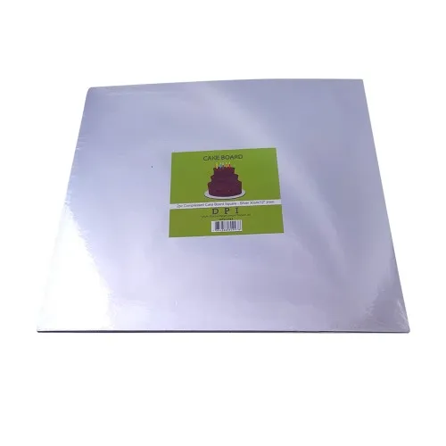 [DPI1083] Compressed Cake Board Square - Silver 12" 2mm