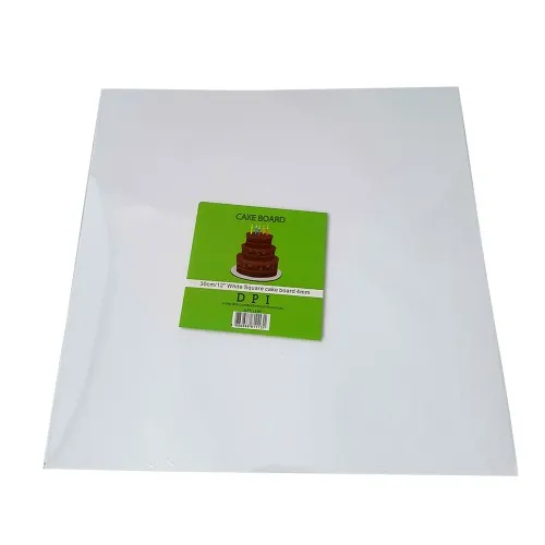 [DPI1199] Cake Board Square - White Foil 12"  4mm
