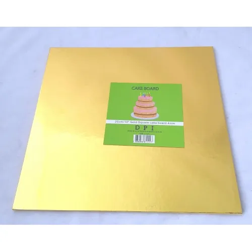 [DPI1197] Cake Board Square - Gold Foil 10"  4mm