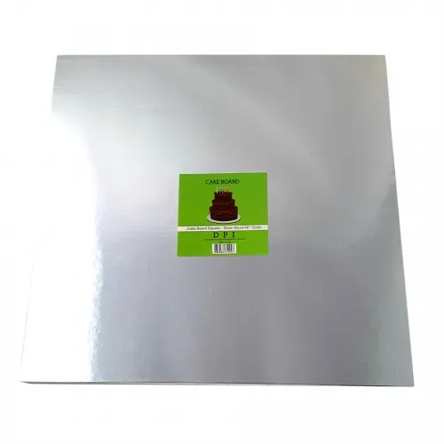 [DPI1378] Cake Board Square - Silver 40cm 12mm