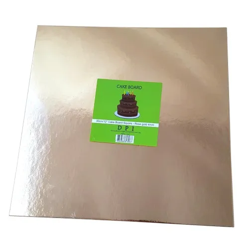 [DPI1385] Cake Board Square - Rose Gold Foil 12"  4mm