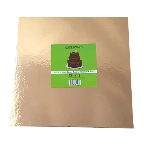 [DPI1384] Cake Board Square - Rose Gold Foil 10"  4mm