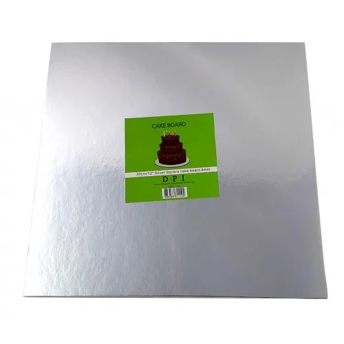 [DPI1198] Cake Board Square - Silver Foil 12" 4mm