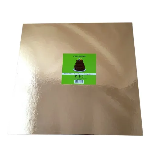 [DPI1386] Cake Board Square - Rose Gold Foil 14"  4mm