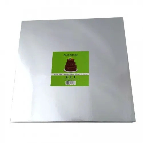 [DPI1374] Cake Board Square - Silver 30cm 12mm
