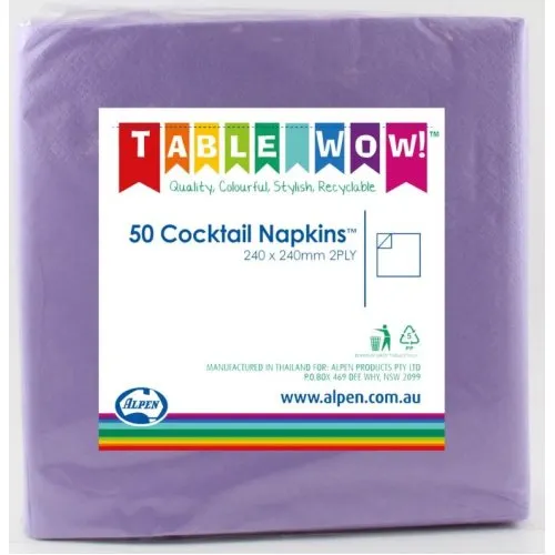 [380076] NAPKIN COCKTAIL LAVENDER P50