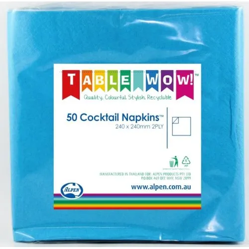 NAPKIN COCKTAIL AZURE BLUE P50