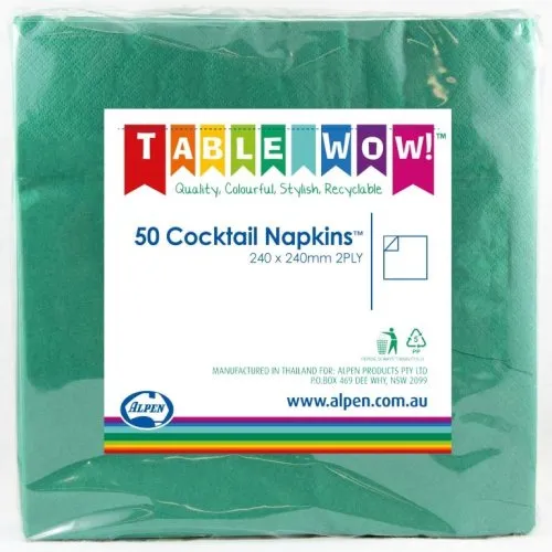 [380088] NAPKIN COCKTAIL GREEN P50