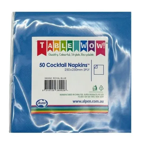 [380092] NAPKIN COCKTAIL ROYAL BLUE P50