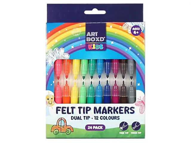 DUAL TIP MINI FELT TIP PENS 12PK [96/12]