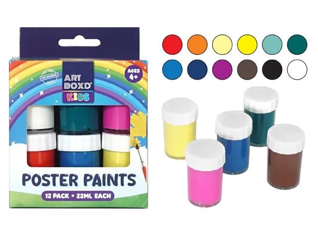 [ART 332380] POSTER PAINTS 22ML 12PK [24/12]