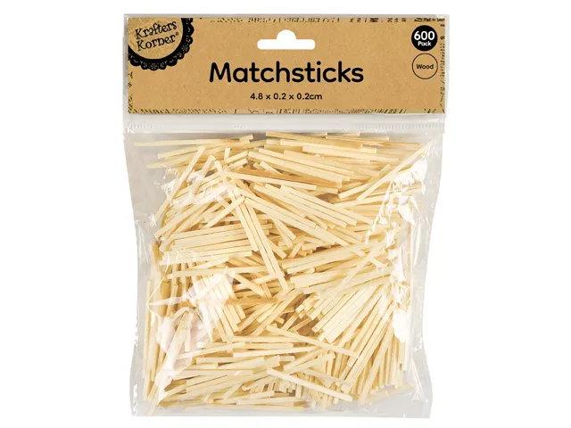 [CRAFT 140398] MATCHSTICKS NATURAL 4.8CM 600PK [96/24]