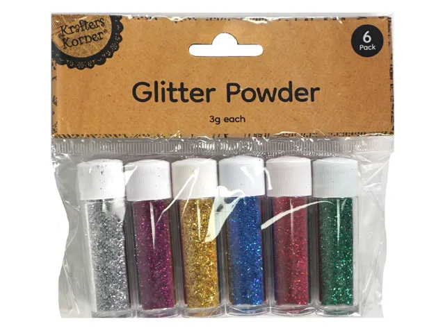 [CRAFT 216208] GLITTER POWDER ASST COLOURS 6PK [72/12]