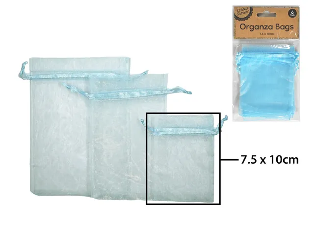 [CRAFT 255276] ORGANZA BAG 7.5X10CM L BLUE/6 [144/12]