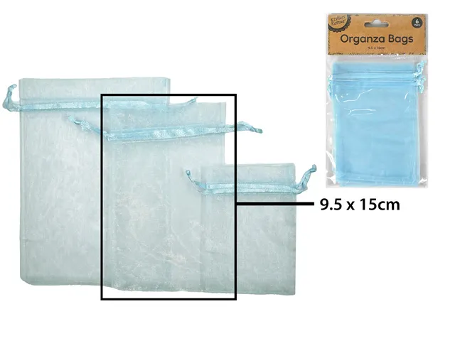 [CRAFT 255375] ORGANZA BAG 9.5X15CM L BLUE/6 [144/12]