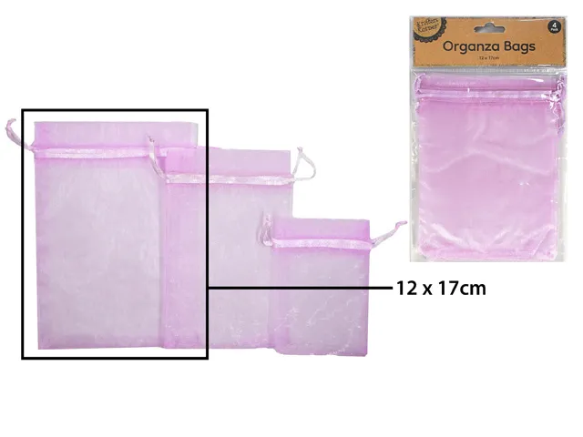 [CRAFT 255498] ORGANZA BAG 12X17CM LAVENDER/4 [144/12]