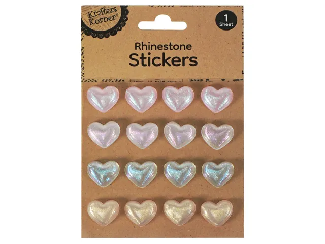 3D HEART STICKERS 16PK 18x20MM [288/12]
