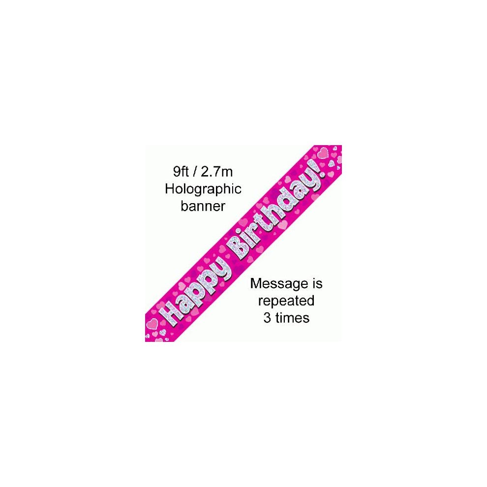 BANNER 2.7M BIRTHDAY PINK HOLO
