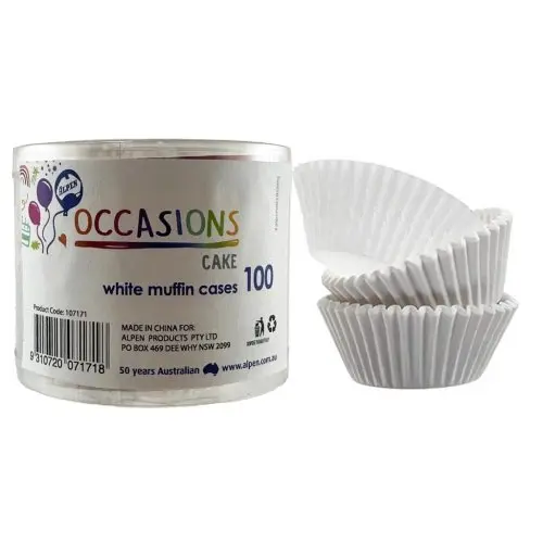 [107171] MUFFIN CASES 100 WHITE